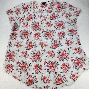 Torrid Top Womens 4X 4 Short Sleeve Floral Colorful Light Weight Blouse All Over